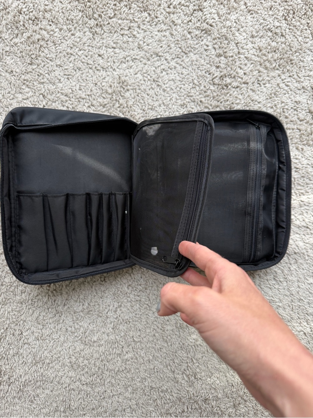 Black Travel Makeup and/or jewelry pouch by Bobbi Brown. Like new. - Picture 2 of 4